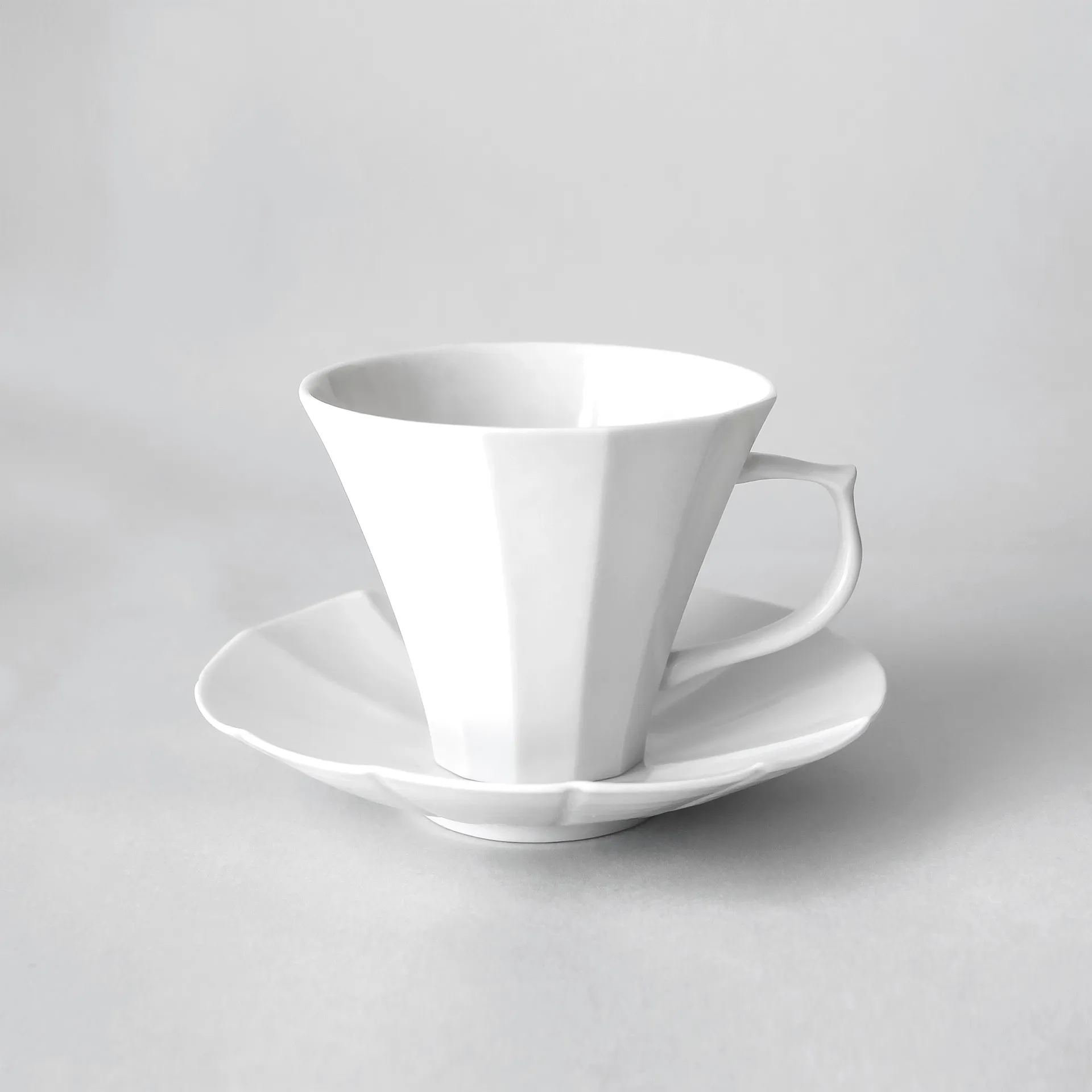 White porcelain Cup and Saucer